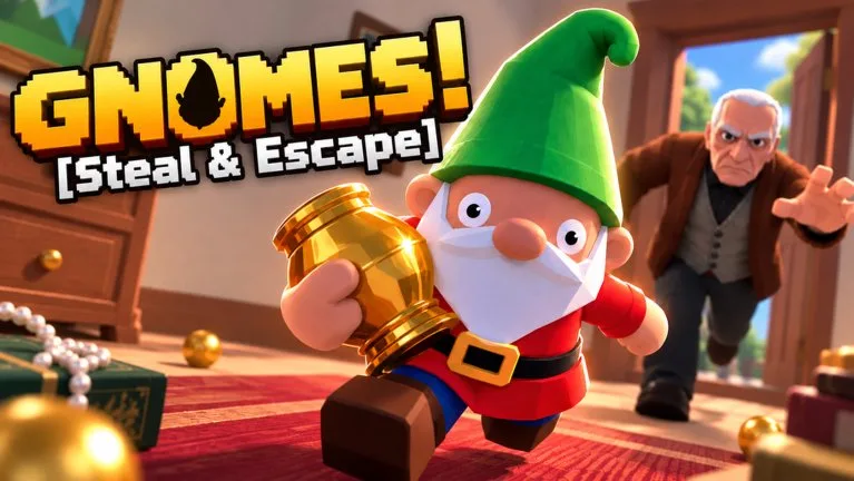 Official Roblox thumbnail for Gnomes! [Steal & Escape].